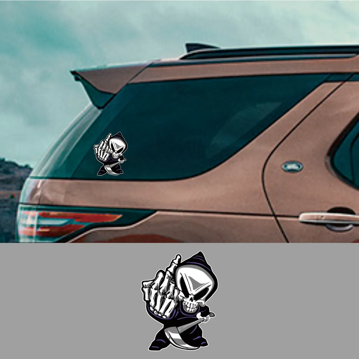AUTCOAT 1Pcs 18*14cm Skull Middle Finger Funny Car Stickers Car Window Decorative Sticker Skull Decal for Car Decoration
AUTCOAT 1Pcs 18*14cm Skull Middle Finger Funny Car Stickers Car Window Decorative Sticker Skull Decal for Car Decoration