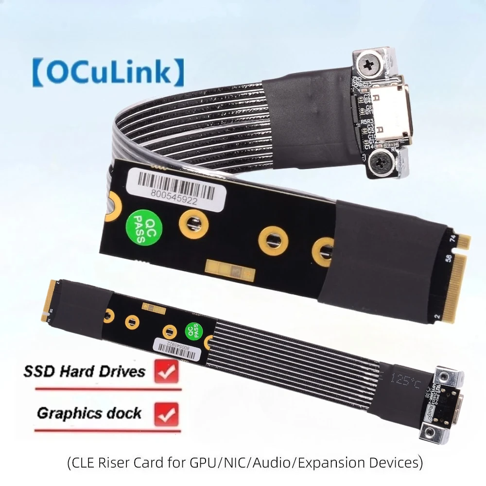 M.2 to Oculink Extension Cable for PC Desktop External GPU M.2 M-key NVME to SFF-8612 Adapter Cable PCIe 5.0 4.0 X4 Gen4 Adapter
M.2 to Oculink Extension Cable for PC Desktop External GPU M.2 M-key NVME to SFF-8612 Adapter Cable PCIe 5.0 4.0 X4 Gen4 Adapter