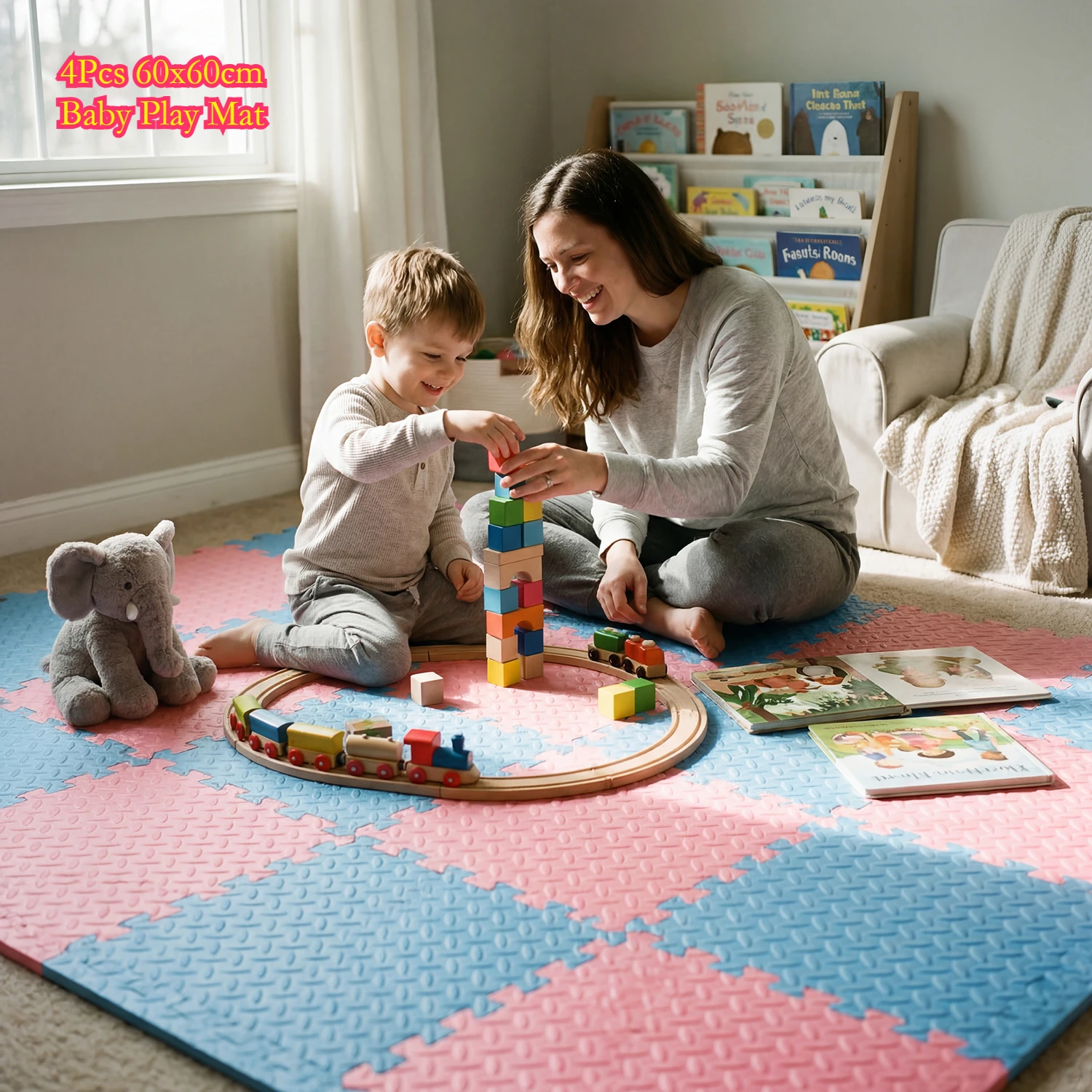 Набор из 4 ковриков-пазлов для детей, 60x60 см, толщина 1 см, из ЭВА-пены, мягкий напольный коврик для ползания, для детской комнаты, игровой зоны, спортзала
Набор из 4 ковриков-пазлов для детей, 60x60 см, толщина 1 см, из ЭВА-пены, мягкий напольный коврик для ползания, для детской комнаты, игровой зоны, спортзала