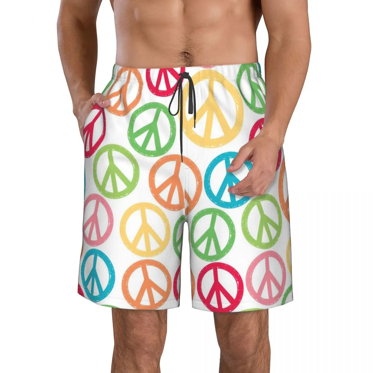Hippie Style Peace Signs Men's Beach Shorts Fitness Quick-drying Swimsuit Funny Street Fun 3D Shorts
Hippie Style Peace Signs Men's Beach Shorts Fitness Quick-drying Swimsuit Funny Street Fun 3D Shorts