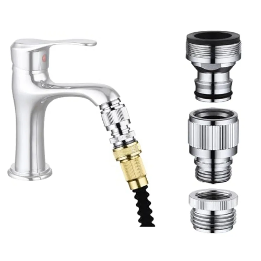 Kitchen Sink Faucet Quick Connector, Sink Faucet to Garden Hose Adapter, Dishwasher/Washer Snap Coupling Adapter, Faucet to Hos
Kitchen Sink Faucet Quick Connector, Sink Faucet to Garden Hose Adapter, Dishwasher/Washer Snap Coupling Adapter, Faucet to Hos
