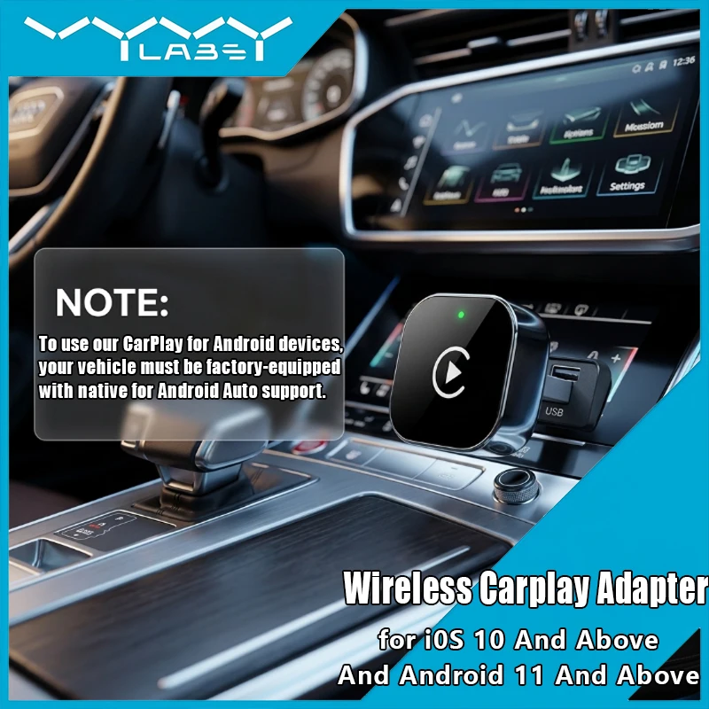 Vyvylabs Wireless Carplay Adapter Converts Wired Carplay to Wireless Connectivity Plug-and-Play for Android Auto for iPhone 10 And Above And Android 11 And Above
Vyvylabs Wireless Carplay Adapter Converts Wired Carplay to Wireless Connectivity Plug-and-Play for Android Auto for iPhone 10 And Above And Android 11 And Above
