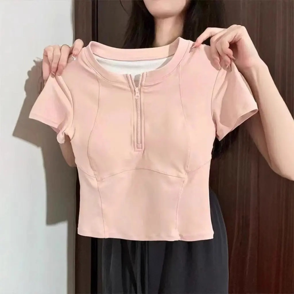 Women's Quick-Drying Summer Top Small Fit High-Waist Short-Sleeved T-Shirt for Fitness Yoga Wear Cool Feeling Sportswear
Women's Quick-Drying Summer Top Small Fit High-Waist Short-Sleeved T-Shirt for Fitness Yoga Wear Cool Feeling Sportswear