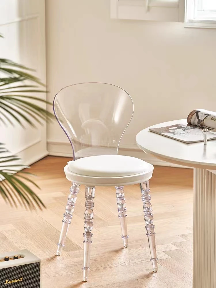 Nordic Acrylic Luxury Dining Chairs Retro Makeup Chair Casual Backrest Chair Designer Transparent Dining Stool Living Room Chair
Nordic Acrylic Luxury Dining Chairs Retro Makeup Chair Casual Backrest Chair Designer Transparent Dining Stool Living Room Chair