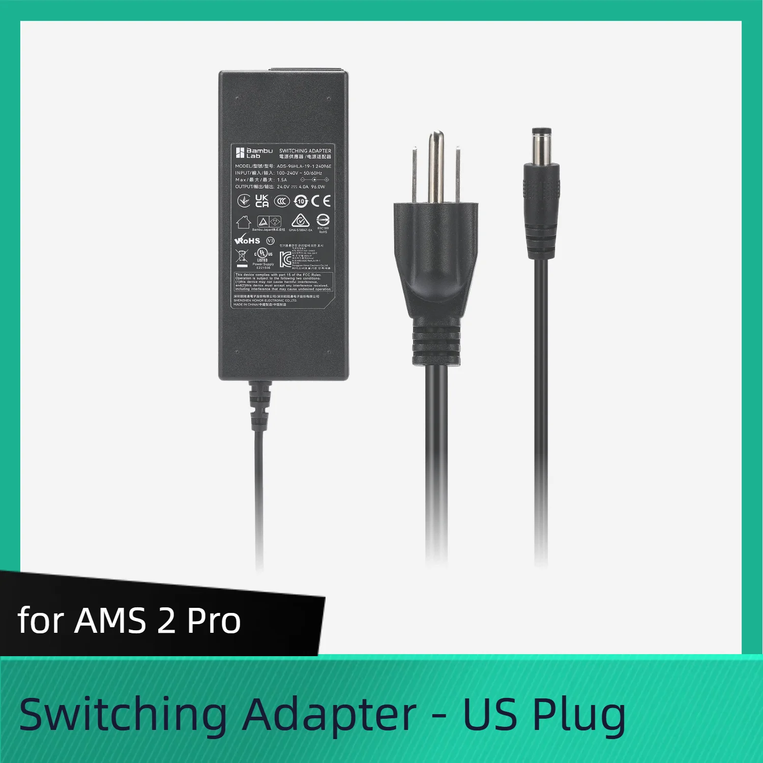 Switching Adapter for Bambu AMS 2 Pro Power Supply Official 3D Printer Parts
Switching Adapter for Bambu AMS 2 Pro Power Supply Official 3D Printer Parts