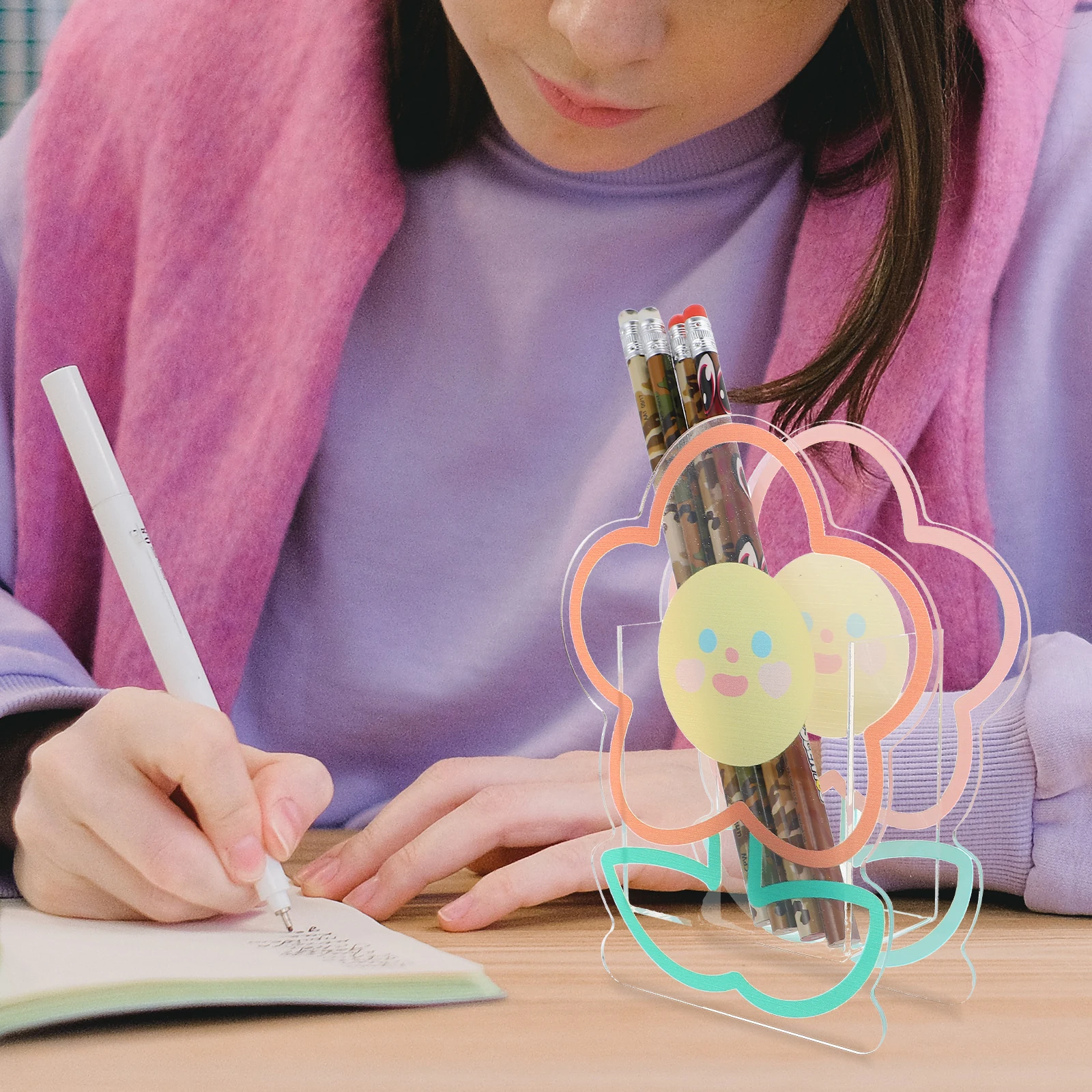 Acrylic Pen Holder Stationery ganizer Desktop Storage Box Flower Shaped Pencil Case Cute Desk Tidy Office School Supplies
Acrylic Pen Holder Stationery ganizer Desktop Storage Box Flower Shaped Pencil Case Cute Desk Tidy Office School Supplies
