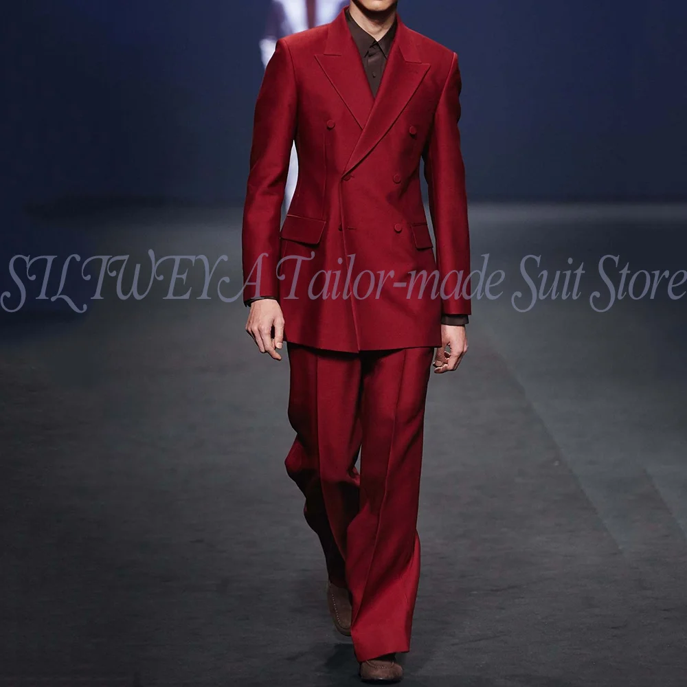Men's Suit Classic Fit Double Breasted 2 Pieces Loose Pants Set for Business Casual Outfits Elegant Wedding Suits Customized
Men's Suit Classic Fit Double Breasted 2 Pieces Loose Pants Set for Business Casual Outfits Elegant Wedding Suits Customized