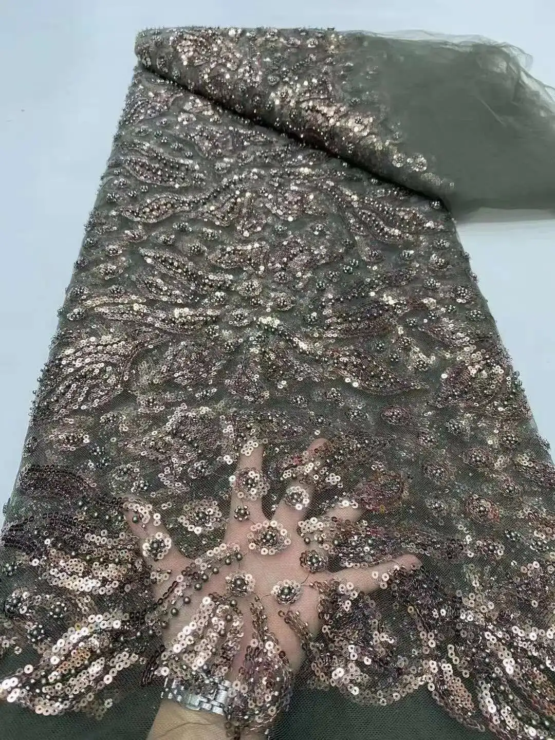 New arrival Hand-Made African 3D Lace Fabric 2025 High Quality French Tulle Net Special Sequins Beads For Nigeria Wedding
New arrival Hand-Made African 3D Lace Fabric 2025 High Quality French Tulle Net Special Sequins Beads For Nigeria Wedding