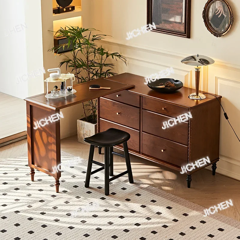 HS Французский ретро-комод из цельного дерева, антикварный бытовой прикроватный выдвижной многофункциональный столик для макияжа
HS Французский ретро-комод из цельного дерева, антикварный бытовой прикроватный выдвижной многофункциональный столик для макияжа