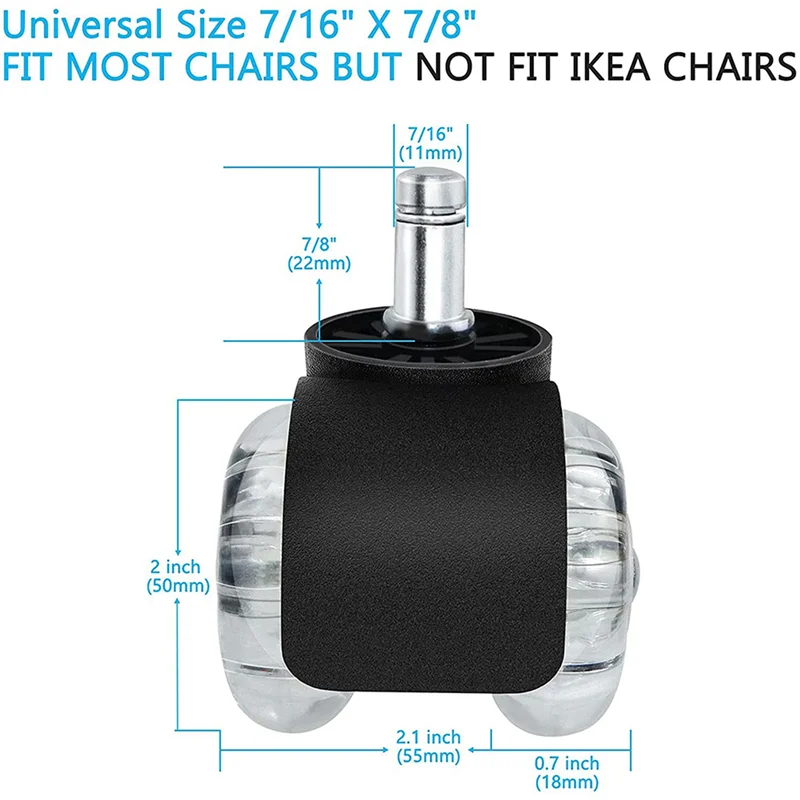 Portable 10Pcs Office Chair Caster Wheels,2 In Heavy Duty Double Casters, Twin Ball Bearing Replacement Computer Desk Chair Whee
Portable 10Pcs Office Chair Caster Wheels,2 In Heavy Duty Double Casters, Twin Ball Bearing Replacement Computer Desk Chair Whee