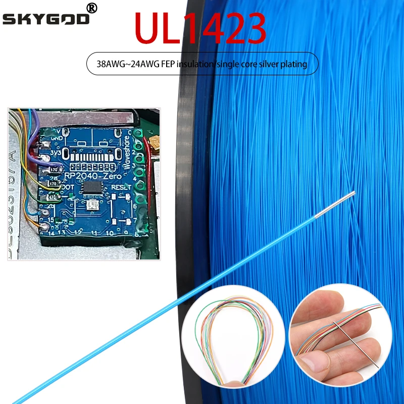 10 ~ 100 м UL1423 Микротонкая проволока, изоляция из ПВДФ (без прокрутки), высокотемпературный одножильный посеребренный медный электронный кабель
10 ~ 100 м UL1423 Микротонкая проволока, изоляция из ПВДФ (без прокрутки), высокотемпературный одножильный посеребренный медный электронный кабель
