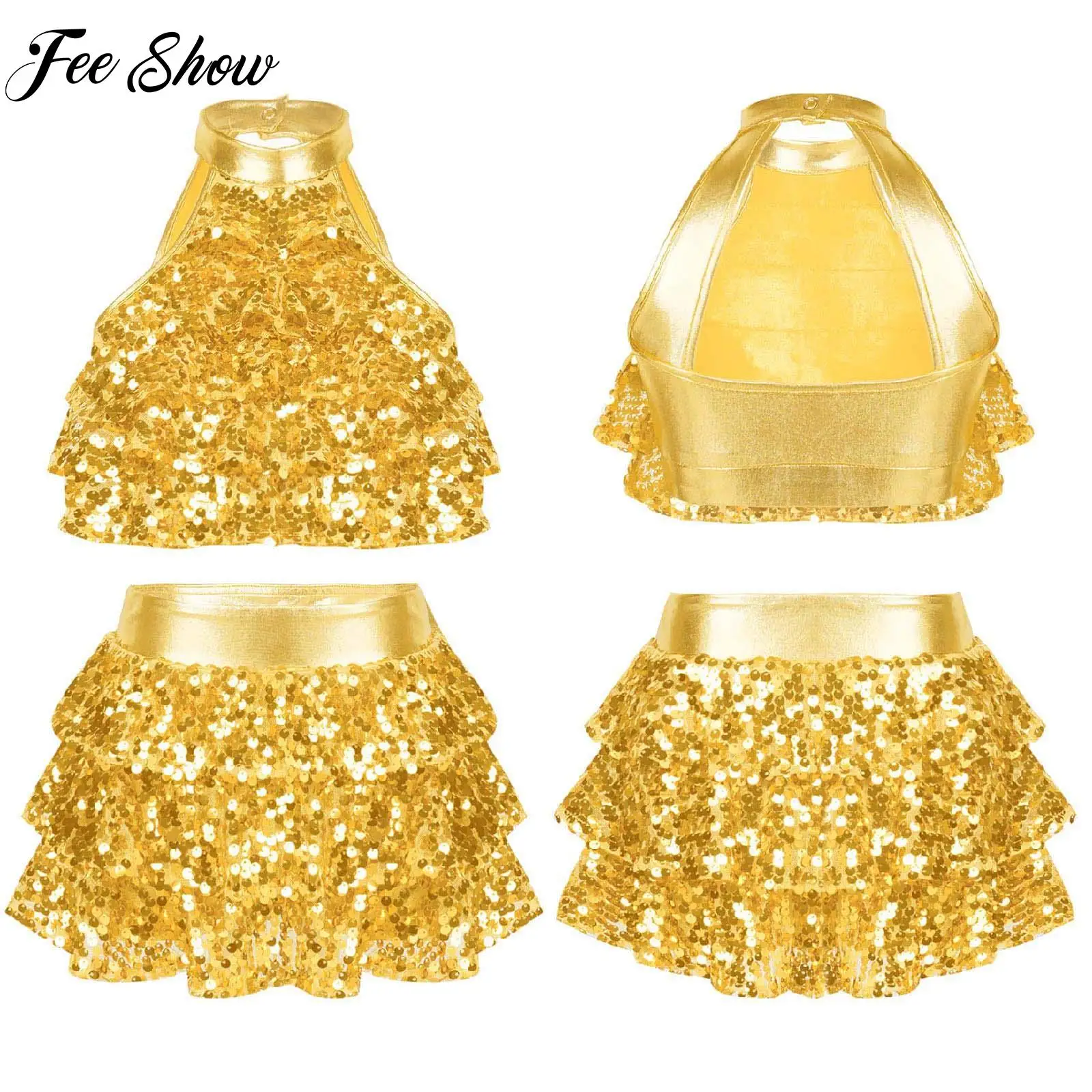 Jazz Dance Set for Kids Girls Latin Cha-cha Dancewar Performance Fashion Clothing Backless Sequins Tiered Crop Top+Skirt Outfits
Jazz Dance Set for Kids Girls Latin Cha-cha Dancewar Performance Fashion Clothing Backless Sequins Tiered Crop Top+Skirt Outfits
