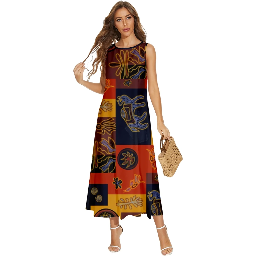 Spring Summer Fashion Women Beach Long Dress Vintage Splicing Printed Casual Sleeveless Pocket Dress Clothing Holiday Vestido
Spring Summer Fashion Women Beach Long Dress Vintage Splicing Printed Casual Sleeveless Pocket Dress Clothing Holiday Vestido