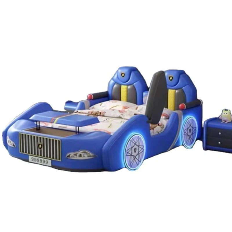 Modern wooden children's bed, designed blue boy's double bed
Modern wooden children's bed, designed blue boy's double bed