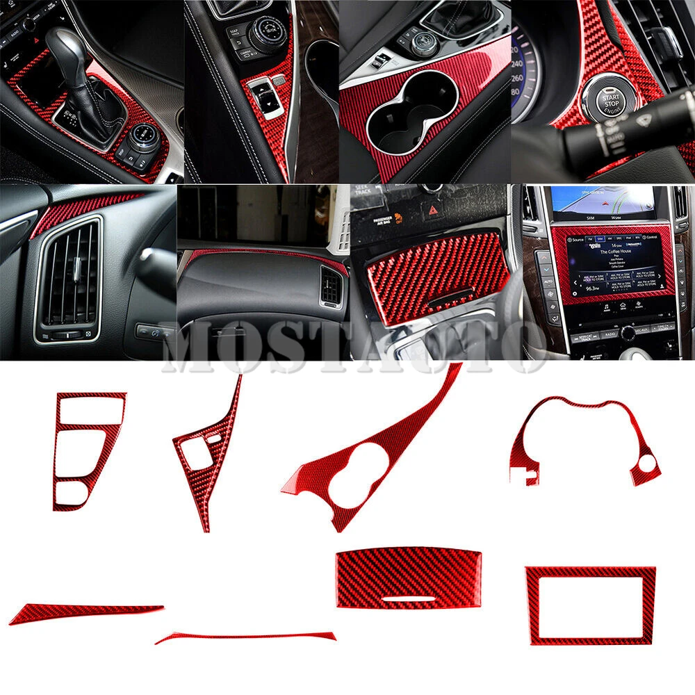 For Infiniti Q50 Q60 Red Carbon Fiber Interior Accessories Kit Set Cover Trim 2016-2022 8pcs Interior Whole Kit
For Infiniti Q50 Q60 Red Carbon Fiber Interior Accessories Kit Set Cover Trim 2016-2022 8pcs Interior Whole Kit