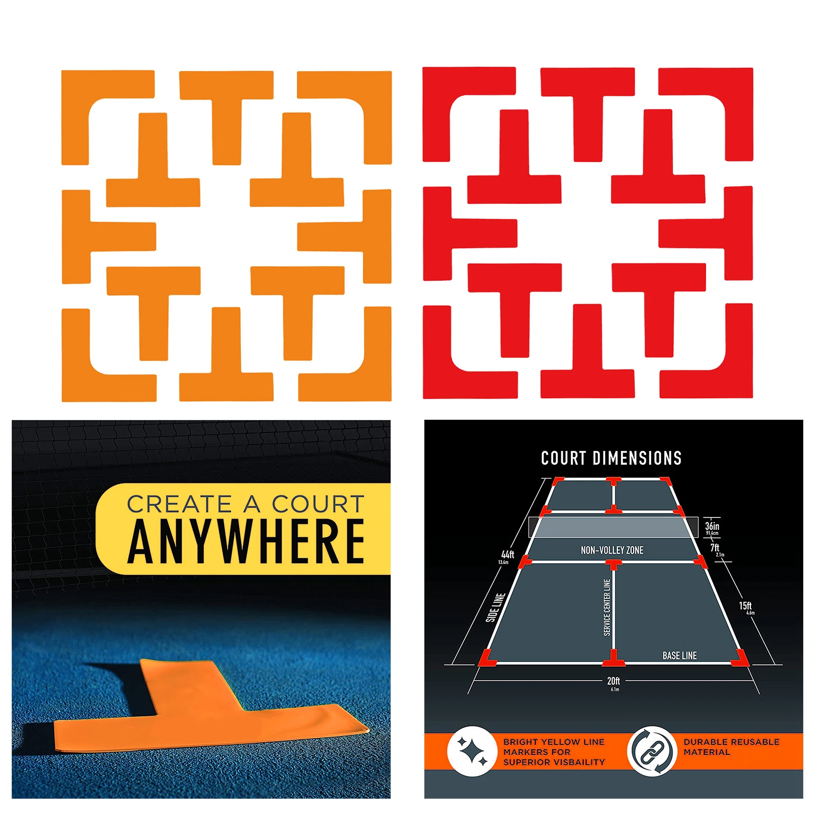 Pickleball Court Spot Markers, Markers Marking Set Lines Portable Outdoor Accessory Tennis court for Basketball training
Pickleball Court Spot Markers, Markers Marking Set Lines Portable Outdoor Accessory Tennis court for Basketball training