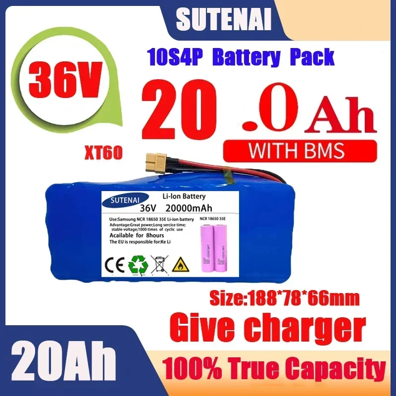Original 36V battery 10S4P120Ah battery pack 500W high power battery 42V 120000mAh Ebike electric bike BMS+42V2A Charger
Original 36V battery 10S4P120Ah battery pack 500W high power battery 42V 120000mAh Ebike electric bike BMS+42V2A Charger