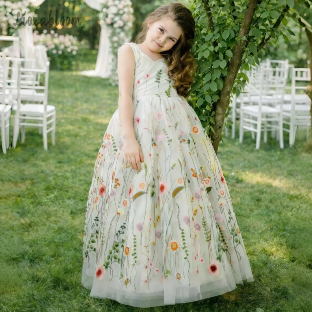 Girls' V-Neck Backless Wedding Dress Custom Colorful Printed Flower Girl Gown Wedding Party Attire Dress свадебное платье
Girls' V-Neck Backless Wedding Dress Custom Colorful Printed Flower Girl Gown Wedding Party Attire Dress свадебное платье