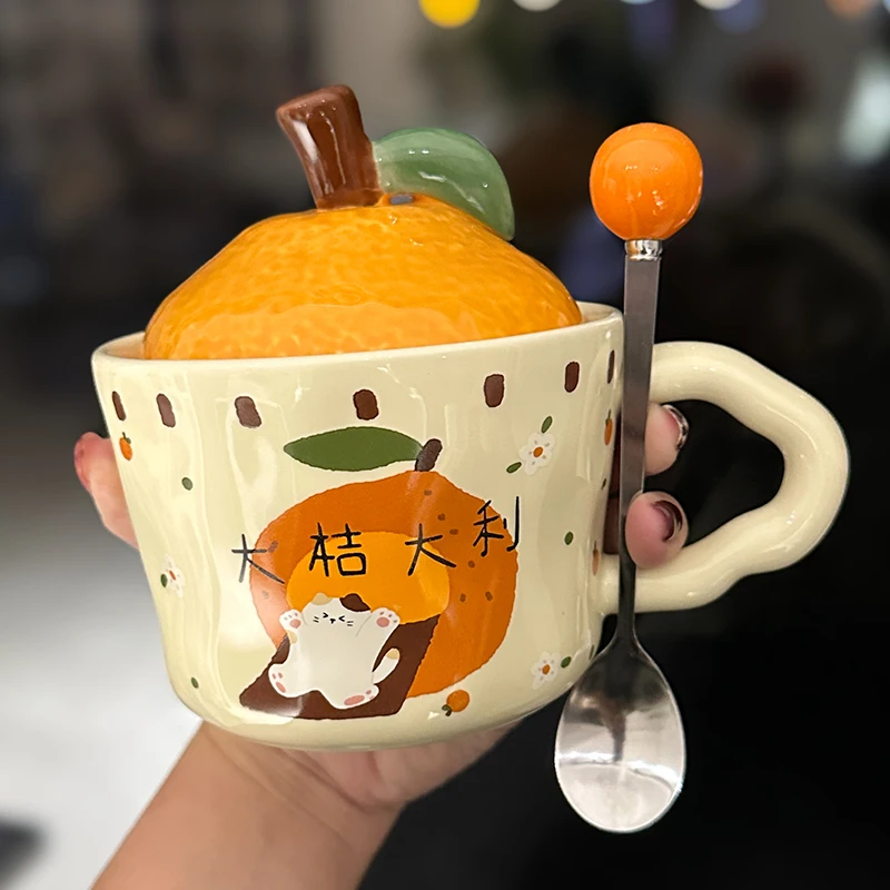 Birthday Gift Ceramic Mug with Lid High Aesthetic Value Orange Breakfast Cup for Girls Teacher Handmade Souvenir Mark Cup
Birthday Gift Ceramic Mug with Lid High Aesthetic Value Orange Breakfast Cup for Girls Teacher Handmade Souvenir Mark Cup