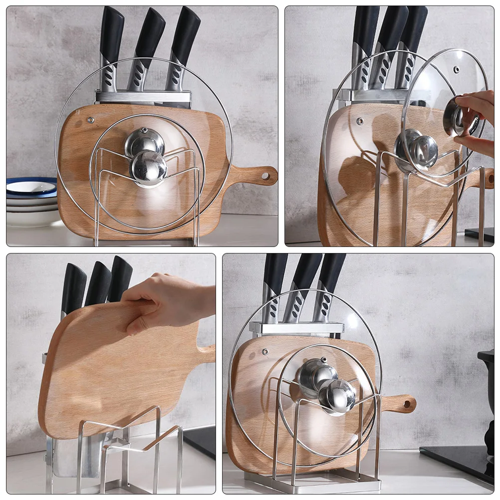 Stainless Steel Knife Holder Storage Rack Nonslip Drying Pot Cover Shelf For Kitchen Restaurant Hotel Use
Stainless Steel Knife Holder Storage Rack Nonslip Drying Pot Cover Shelf For Kitchen Restaurant Hotel Use