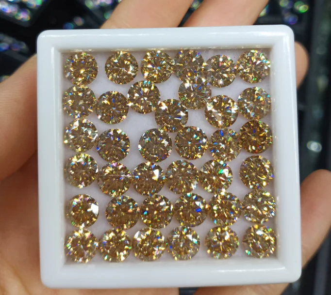 Moissanite Stones Natural Champagne Color 8Heart 8Arrows Round Cut VVS1 Clarity for Jewelry Making
Moissanite Stones Natural Champagne Color 8Heart 8Arrows Round Cut VVS1 Clarity for Jewelry Making