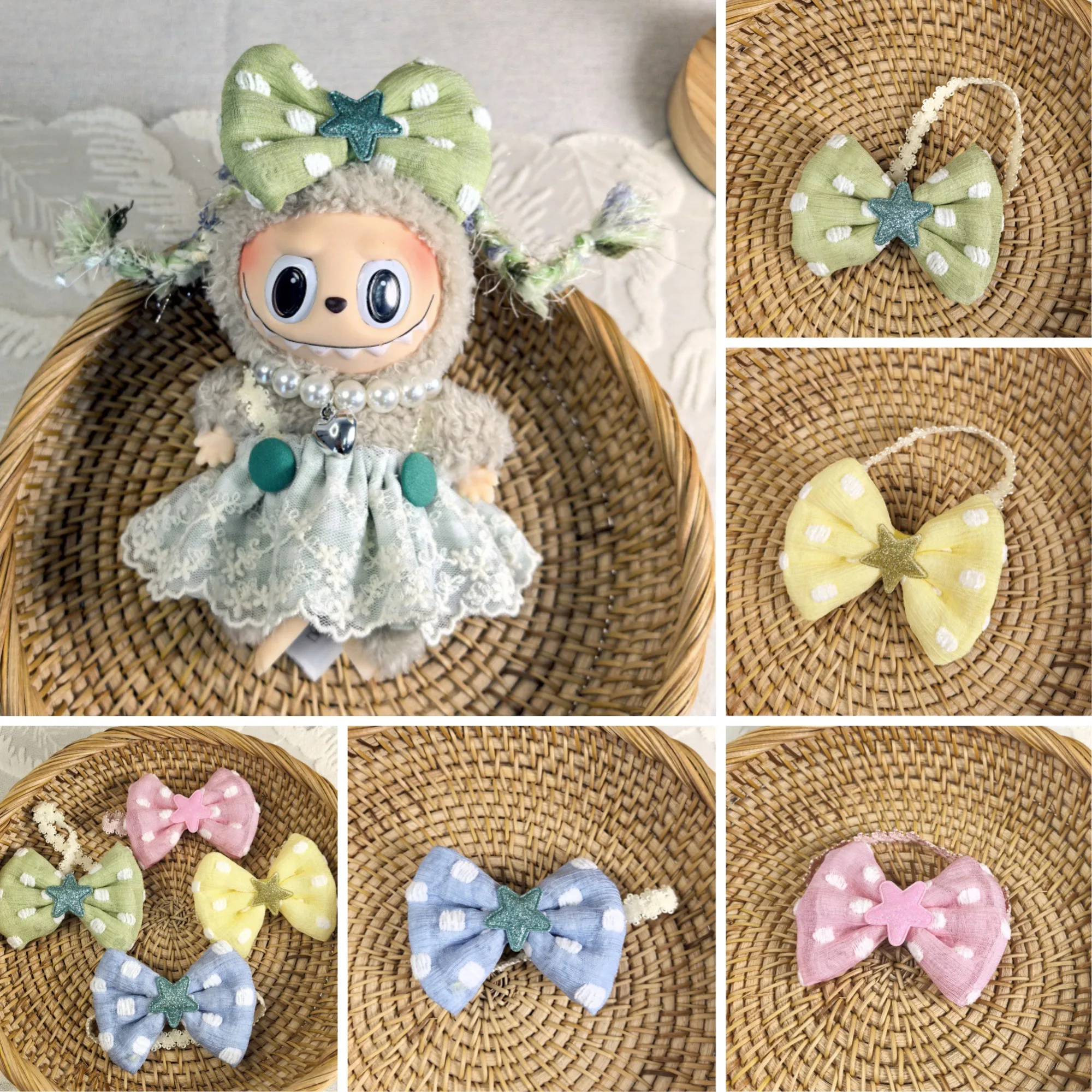 Colorful Polka Dot Bow Hair Clips With Star Accent For 15/17cm Labubu 1st/2nd/3rd Gen
Colorful Polka Dot Bow Hair Clips With Star Accent For 15/17cm Labubu 1st/2nd/3rd Gen