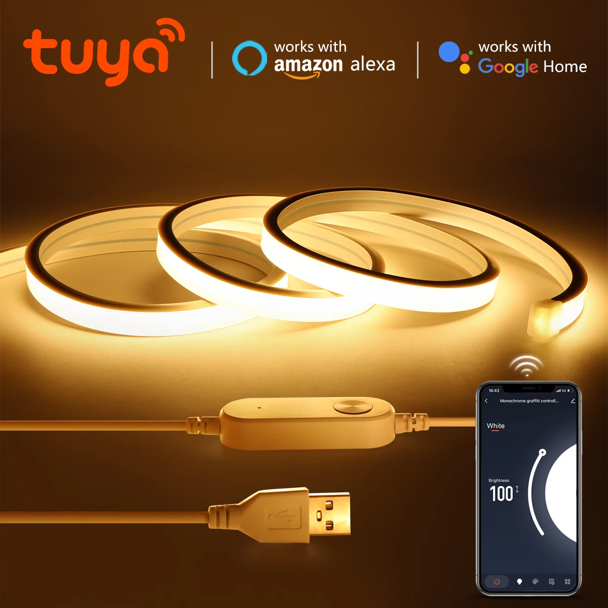 DC5V COB USB LED Neon Light Strip Silica Gel Waterproof Dimmable Neon Tape Tuya Smart WiFi Remote Control Room Backlight Decor
DC5V COB USB LED Neon Light Strip Silica Gel Waterproof Dimmable Neon Tape Tuya Smart WiFi Remote Control Room Backlight Decor