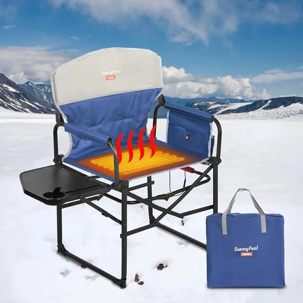 Heated Camping Chair, Portable Folding Camping Directors Chair with Side Table, Outdoor Foldable Camp Lawn Chairs
Heated Camping Chair, Portable Folding Camping Directors Chair with Side Table, Outdoor Foldable Camp Lawn Chairs