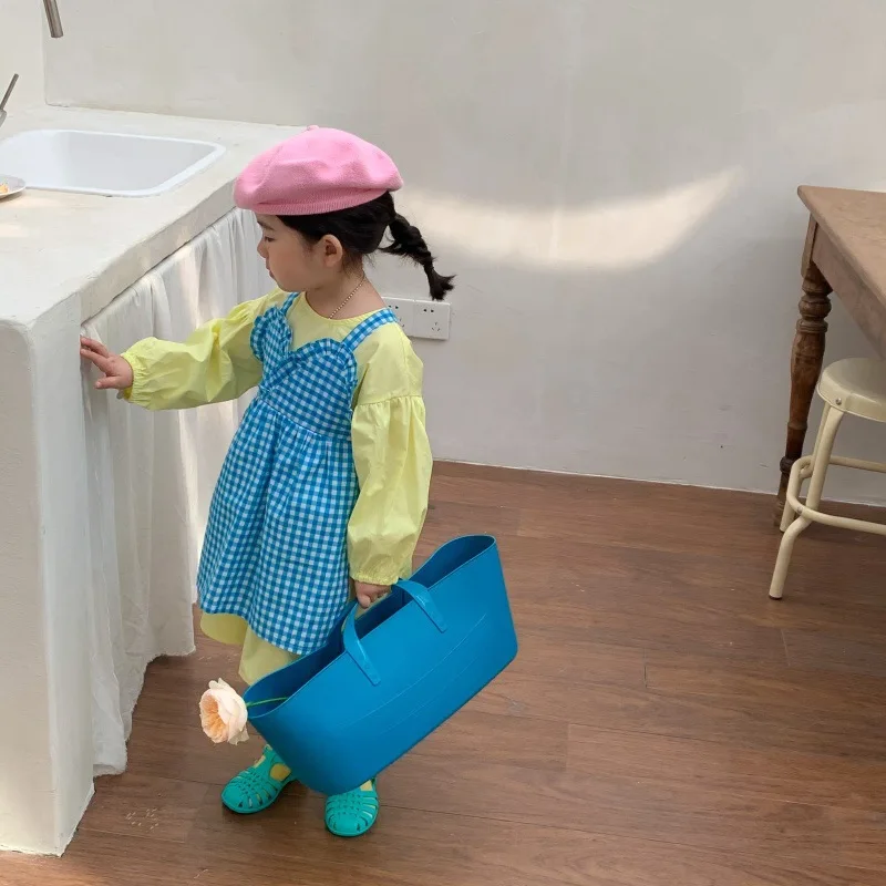 Korean Spring Autumn Kids Girls 2PCS Clothes Set Cotton Solid Long Sleeve Dress Paid Sling Apron Suit Toddler Girls Outfits
Korean Spring Autumn Kids Girls 2PCS Clothes Set Cotton Solid Long Sleeve Dress Paid Sling Apron Suit Toddler Girls Outfits