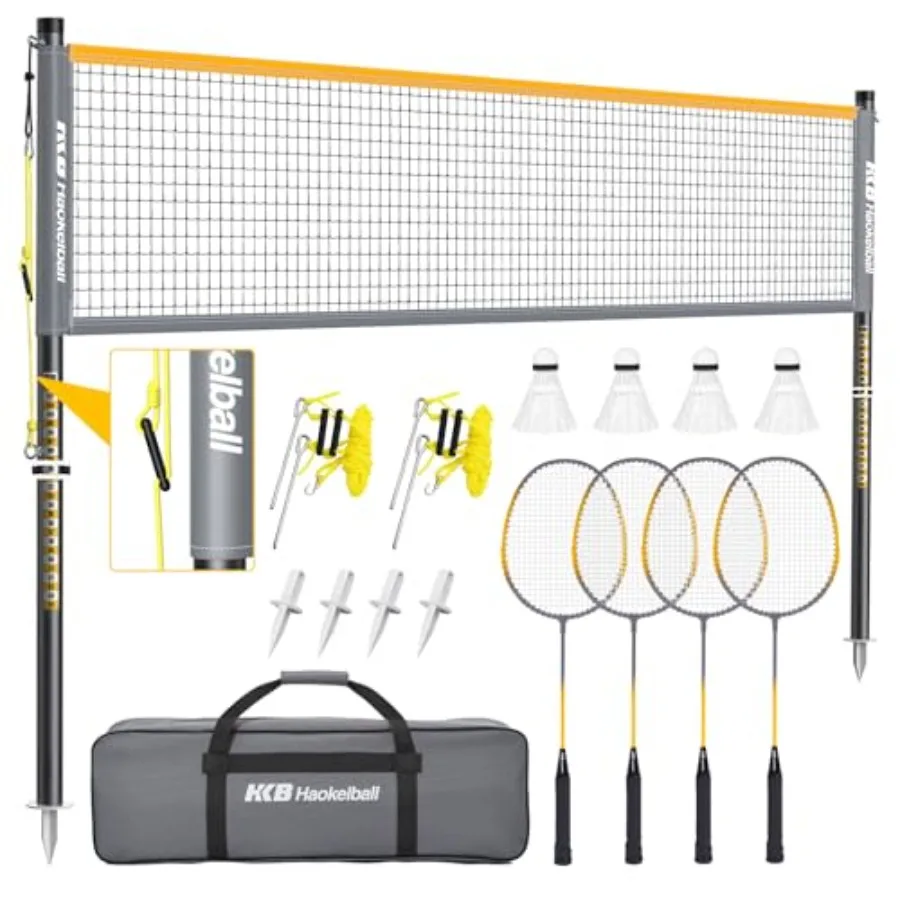 Outdoor Badminton Net Set with True Anti-Sag Winch System - 20Feet Badminton Net 4 Rackets 3 Shuttlecocks and Carry Bag Badmint
Outdoor Badminton Net Set with True Anti-Sag Winch System - 20Feet Badminton Net 4 Rackets 3 Shuttlecocks and Carry Bag Badmint