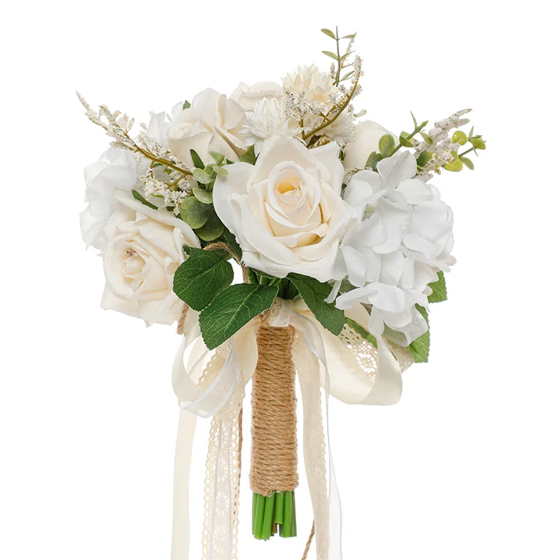 White Wedding Bouquets for Bride Bridesmaid Champagne Rose Bridal Bouquet Artificial Fake Silk Cream Flowers Pearl Chains French
White Wedding Bouquets for Bride Bridesmaid Champagne Rose Bridal Bouquet Artificial Fake Silk Cream Flowers Pearl Chains French