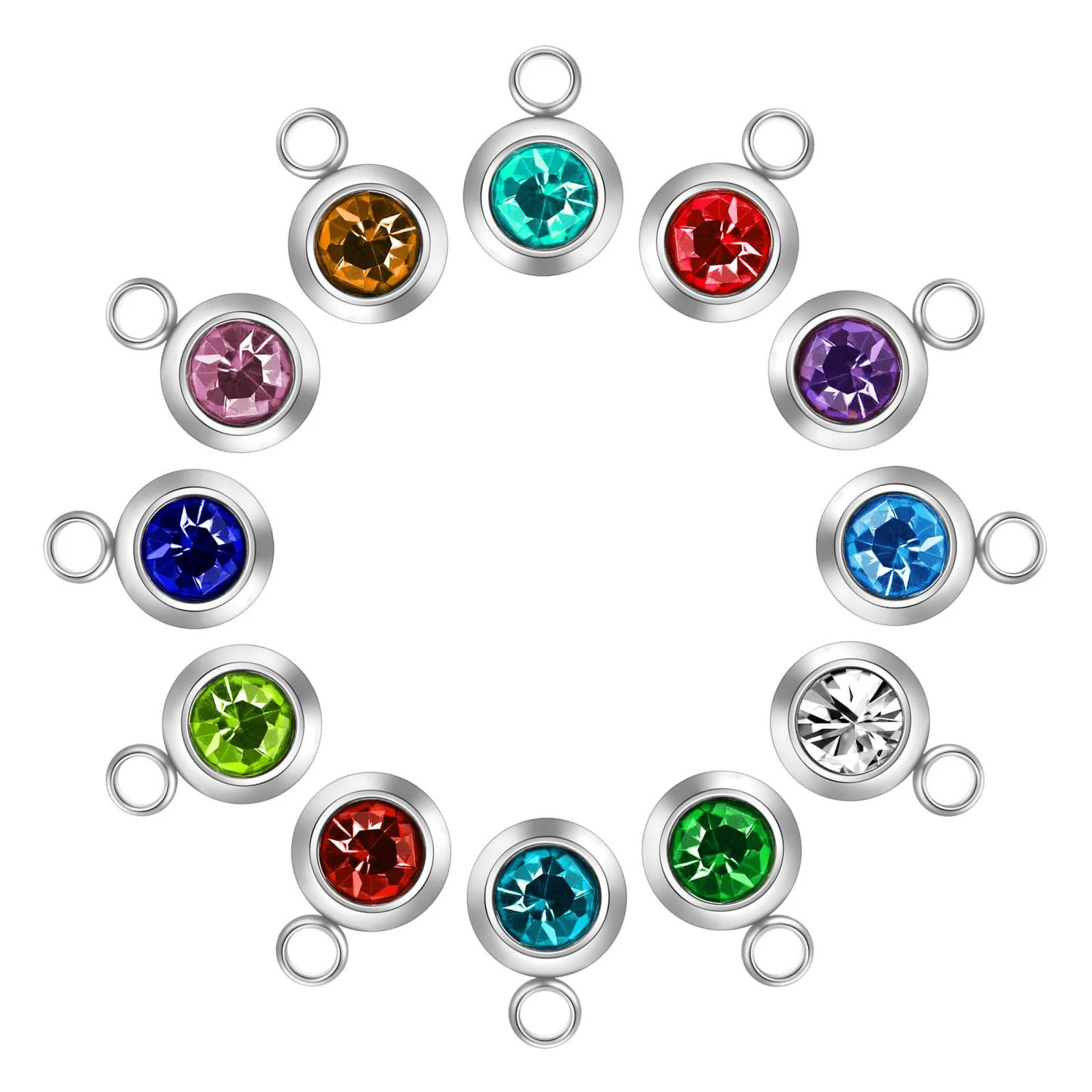 50pcs/ Bag DIY Jewelry Accessories Stainless Steel Birthday Stone Water Diamond Single Hole Small Pendant
50pcs/ Bag DIY Jewelry Accessories Stainless Steel Birthday Stone Water Diamond Single Hole Small Pendant