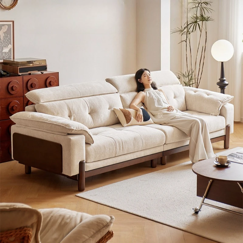 Mid-Century Cream Style Chenille Fabric Sofa Solid Wood Frame Sectional with Adjustable Headrest for Living Room furniture
Mid-Century Cream Style Chenille Fabric Sofa Solid Wood Frame Sectional with Adjustable Headrest for Living Room furniture