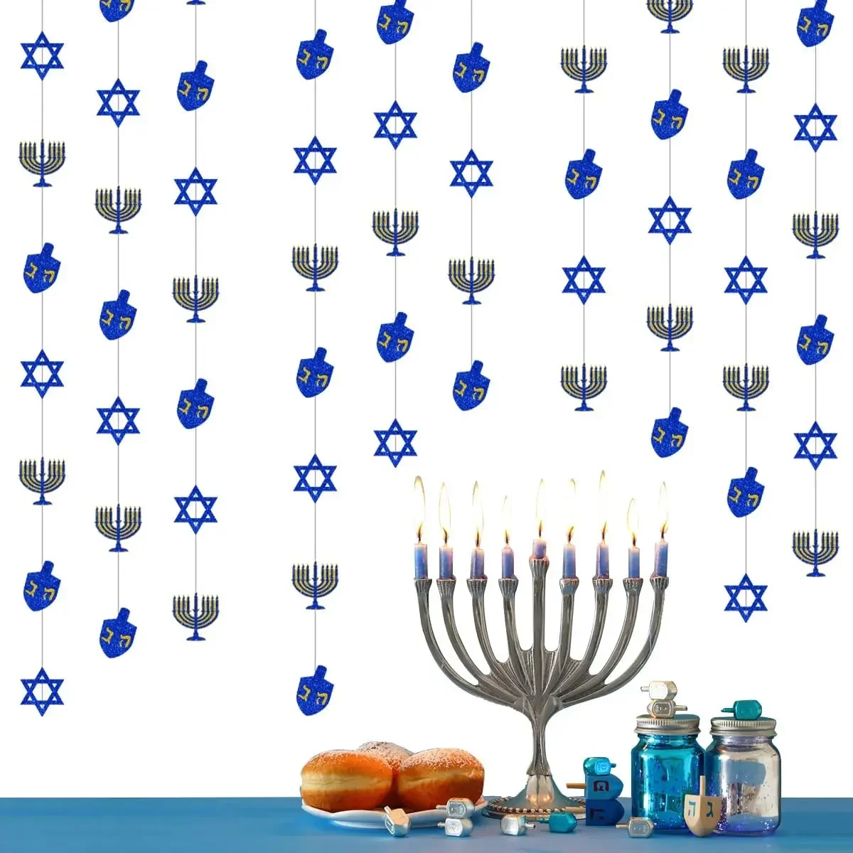 Счастливая hanukka подвесная гирлянда с Dreidel, Менора, шестиугольная, еврейский фестиваль, вечерние Streamers
Счастливая hanukka подвесная гирлянда с Dreidel, Менора, шестиугольная, еврейский фестиваль, вечерние Streamers