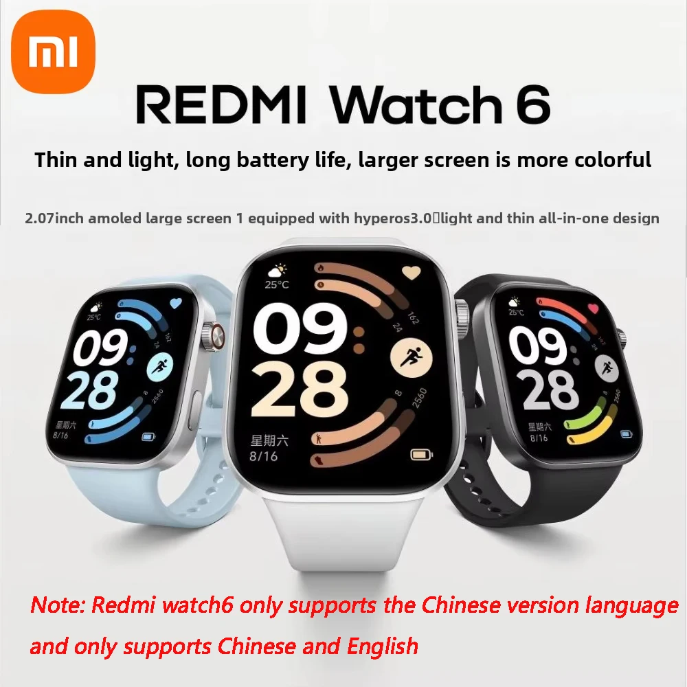 REDMI Watch 6 SmartWatch Display Bluetooth Call 100+ Sport Modes Heart Rate and Sleep Monitor Battery Waterproof Fitness Tracker
REDMI Watch 6 SmartWatch Display Bluetooth Call 100+ Sport Modes Heart Rate and Sleep Monitor Battery Waterproof Fitness Tracker
