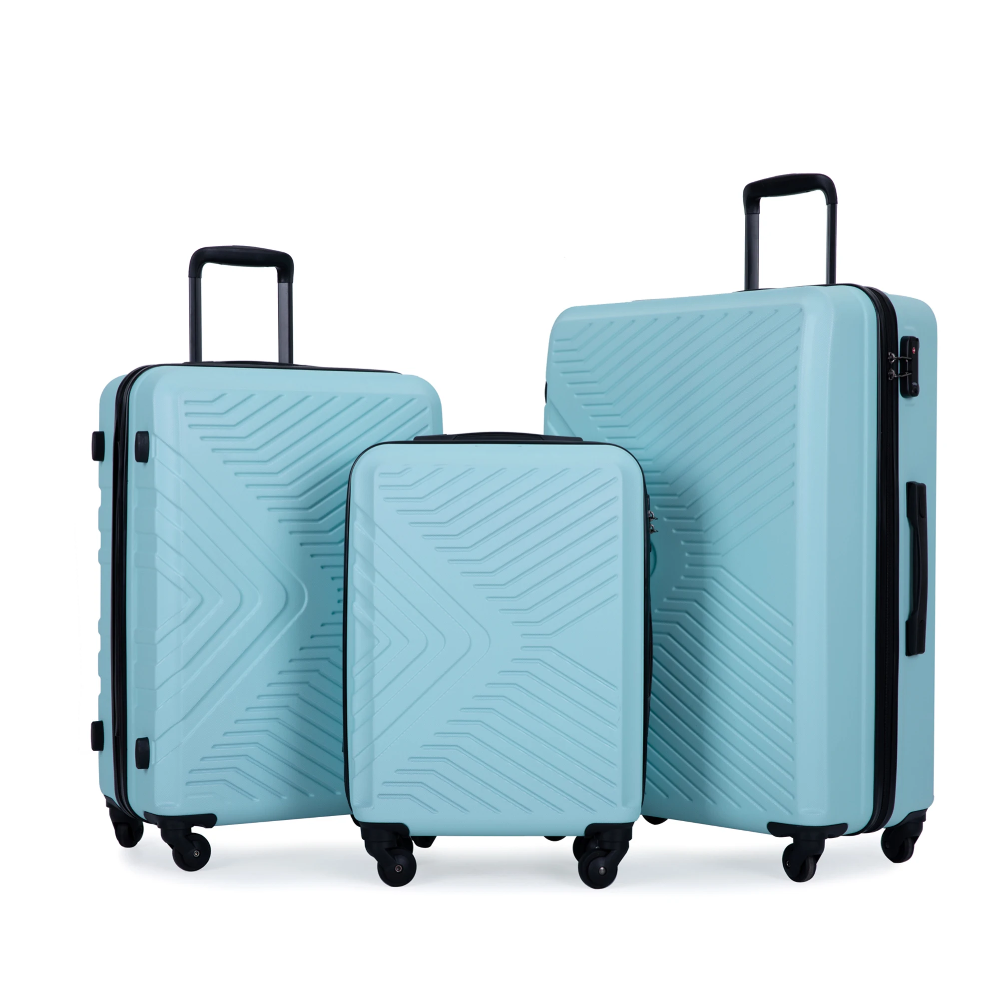 3 Piece Luggage Sets ABS Lightweight Suitcase with Two Hooks, Spinner Wheels, TSA Lock, (20/24/28) Green
3 Piece Luggage Sets ABS Lightweight Suitcase with Two Hooks, Spinner Wheels, TSA Lock, (20/24/28) Green