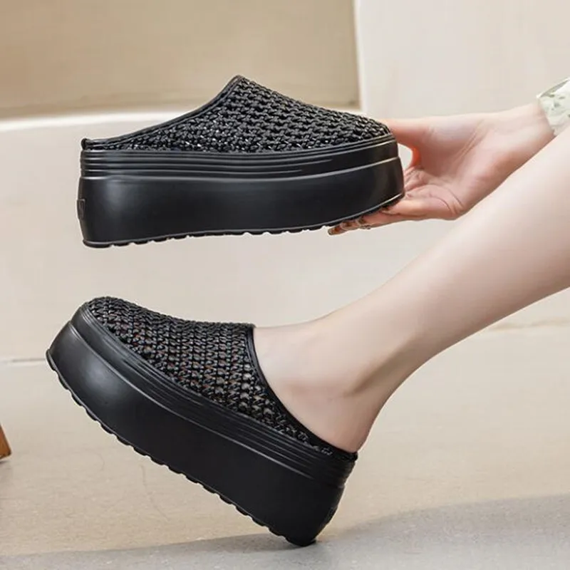 Fashion 8cm Women Platform Sneakers Casual Breathable Air Mesh Shoes Hollow Slippers Comfortable Wedge High Heel Beach Sandals
Fashion 8cm Women Platform Sneakers Casual Breathable Air Mesh Shoes Hollow Slippers Comfortable Wedge High Heel Beach Sandals