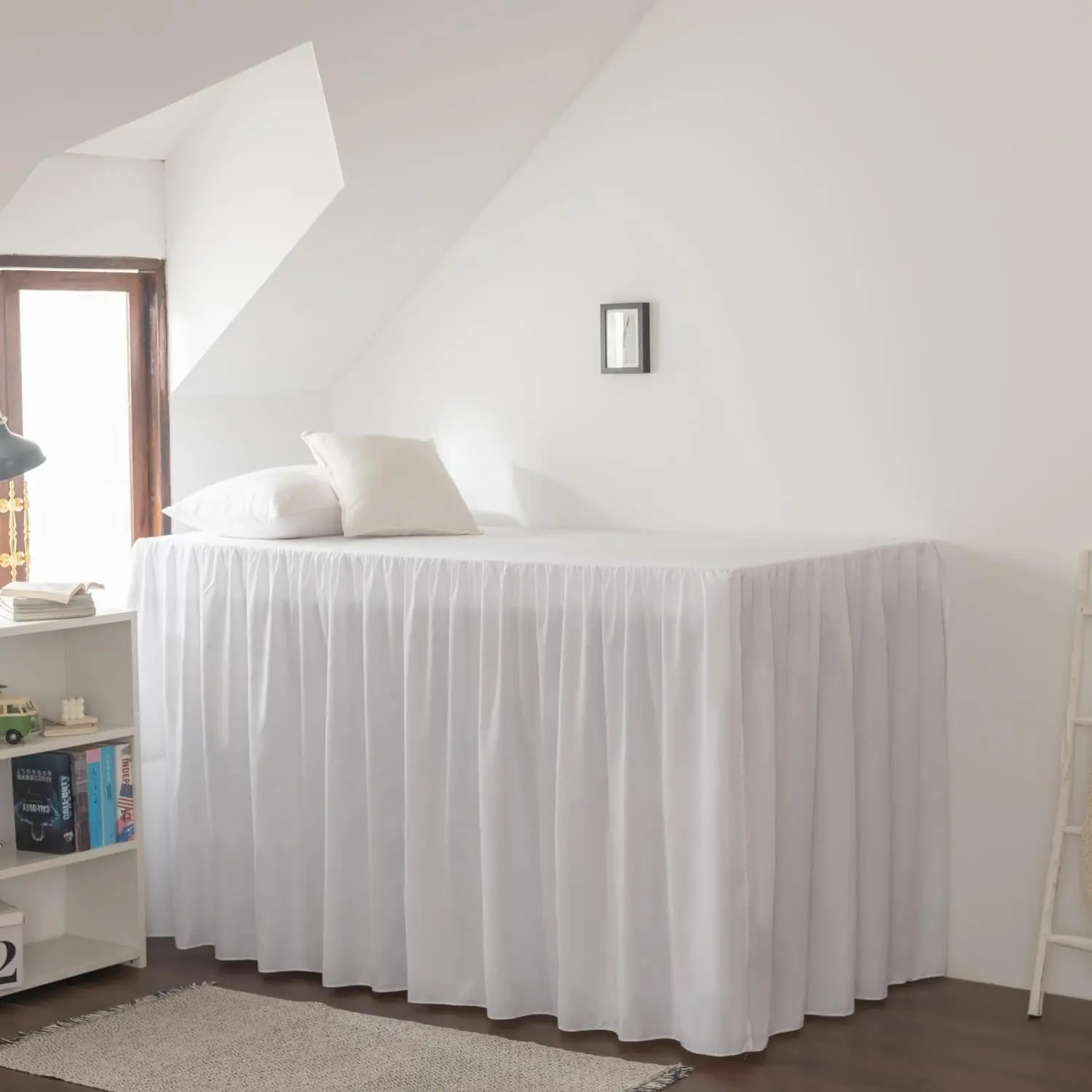 Twin XL Dorm Bed Skirt 46" Drop, Microfiber, Split Corner, White
Twin XL Dorm Bed Skirt 46" Drop, Microfiber, Split Corner, White