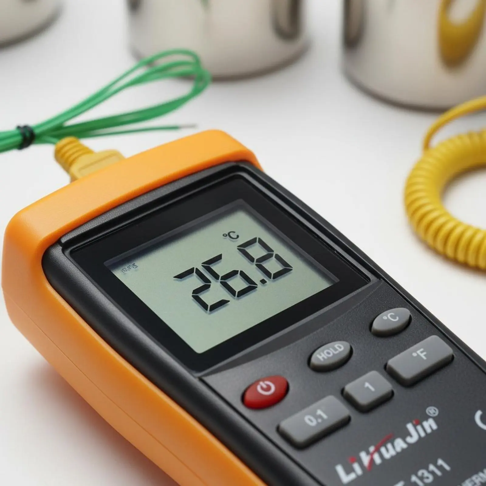K-Type Thermocouple Thermometer Data Hold Function Digital Thermocouple Thermometer Handheld Temperature Meter for Lab Setting
K-Type Thermocouple Thermometer Data Hold Function Digital Thermocouple Thermometer Handheld Temperature Meter for Lab Setting