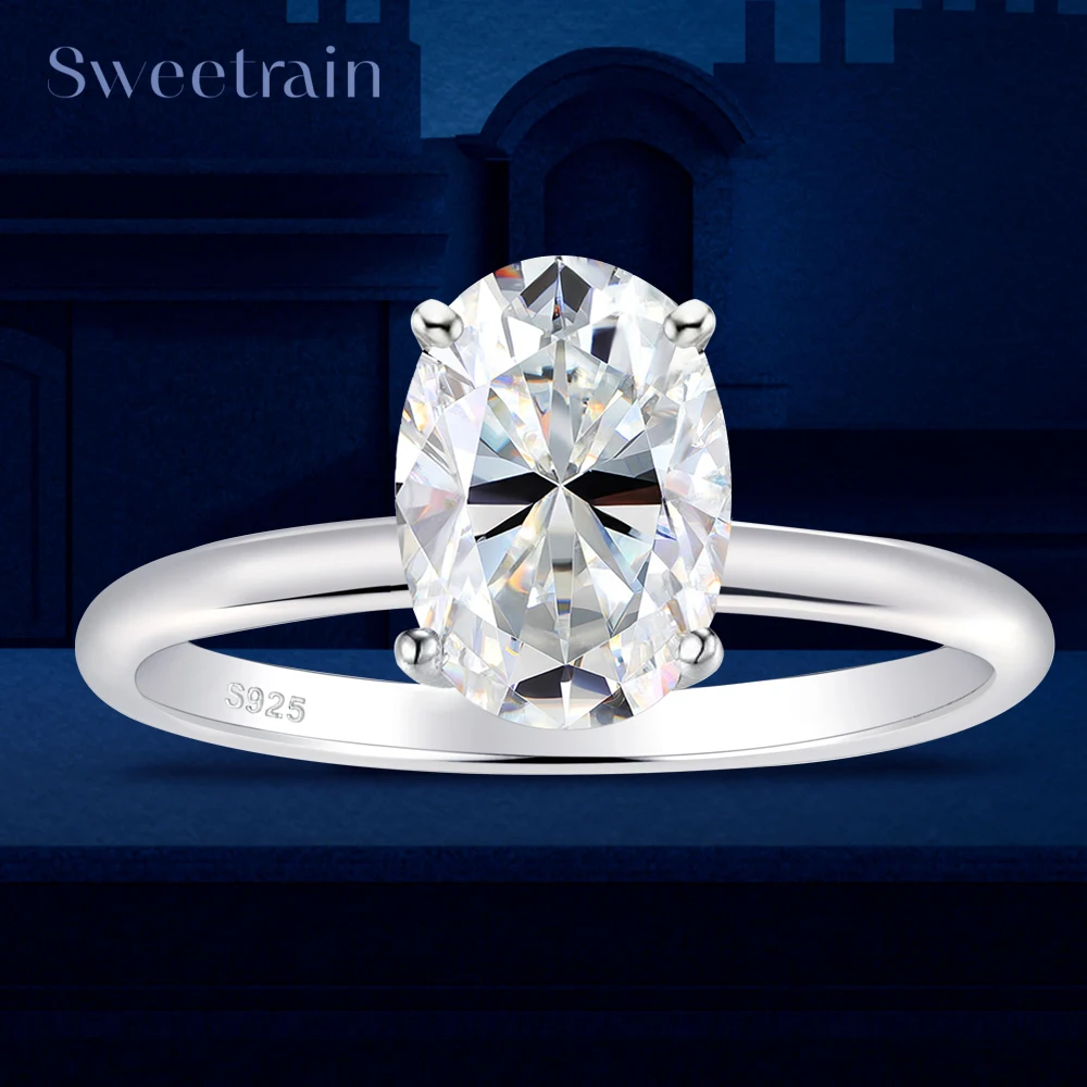 Sweetrain 1-3CT Oval Moissanite Solitaire Ring 925 Sterling Silver D Color VVS1 Lab Diamond Engagement Promise Ring for Women
Sweetrain 1-3CT Oval Moissanite Solitaire Ring 925 Sterling Silver D Color VVS1 Lab Diamond Engagement Promise Ring for Women
