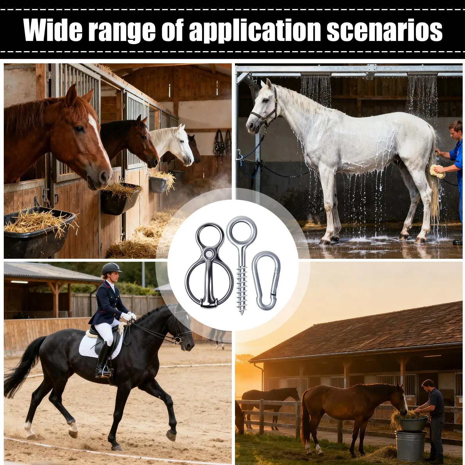 Кольцо для привязи для лошади, конные прихватки с ушными болтами, быстроразъемное кольцо для крепления лошади, поводки для штабели, каретки для сарая, стойки для мытья
Кольцо для привязи для лошади, конные прихватки с ушными болтами, быстроразъемное кольцо для крепления лошади, поводки для штабели, каретки для сарая, стойки для мытья