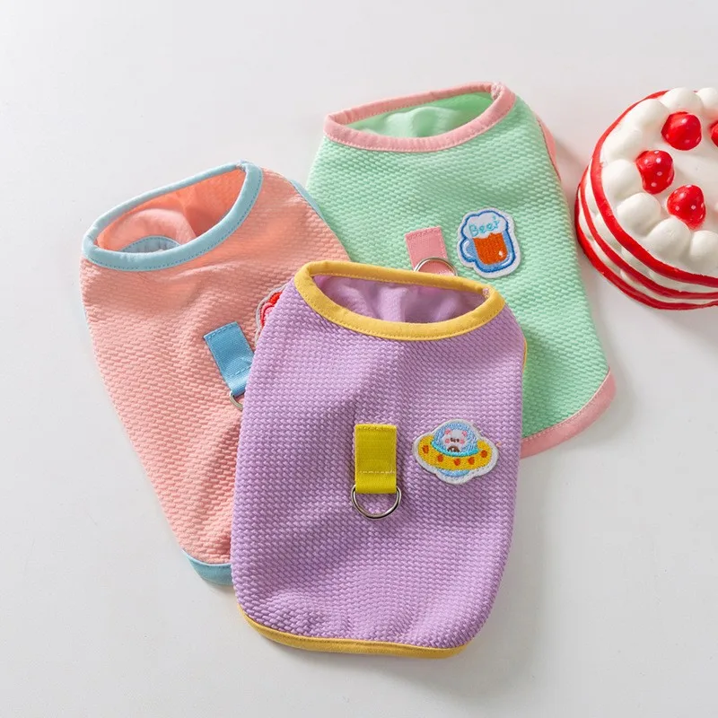 Spring and Summer Puppy Clothes Cute Embroidered Vest Pet Tractable Two-foot Suspender Teddy Soft Clothes XS-XL
Spring and Summer Puppy Clothes Cute Embroidered Vest Pet Tractable Two-foot Suspender Teddy Soft Clothes XS-XL
