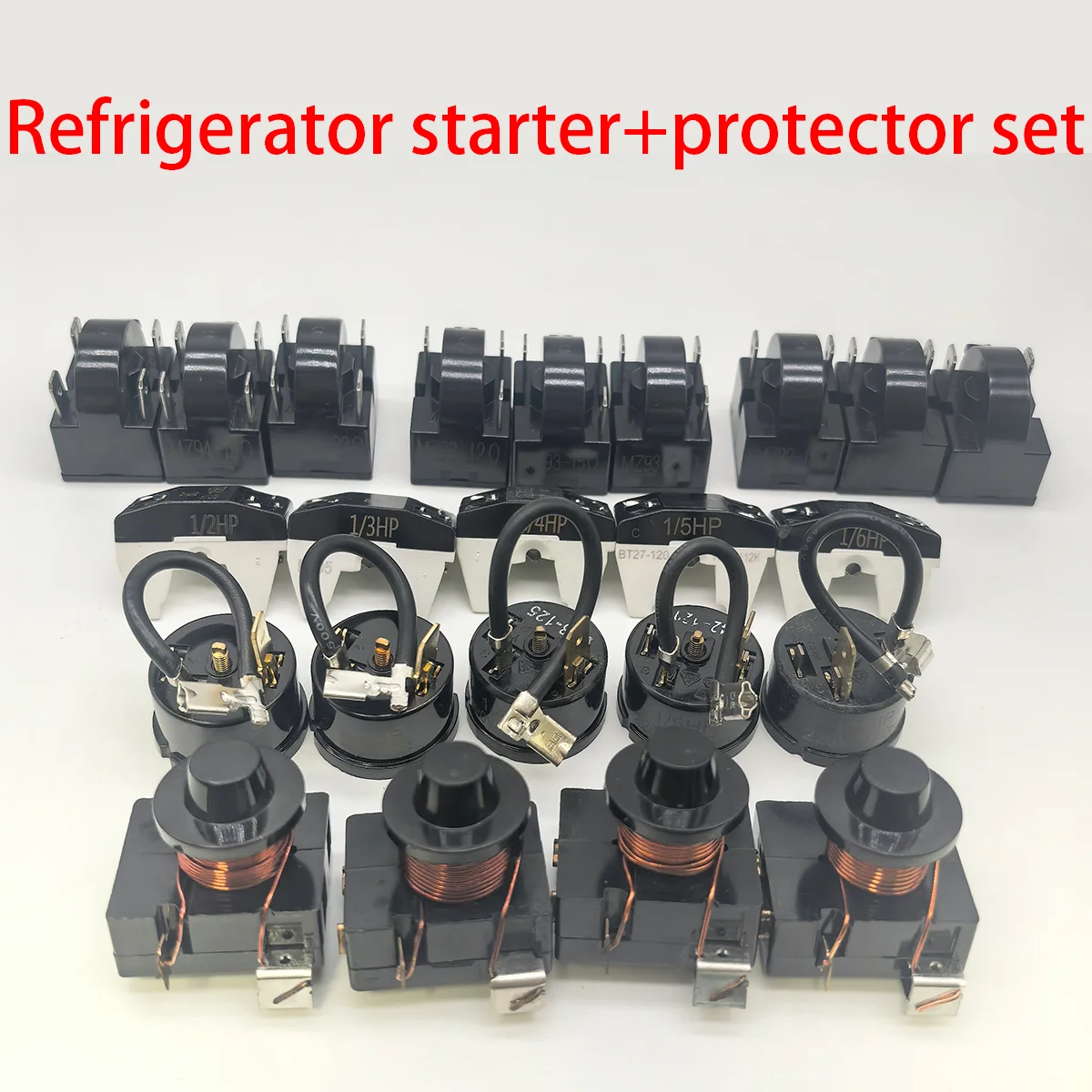 Starting Relay Refrigerator PTC Start Relay 2/3/4 Pin 12/15/22 Ohm 1/2/HP 1/3HP 1/4HP 1/5HP 1/6HP Compressor Overload Protector
Starting Relay Refrigerator PTC Start Relay 2/3/4 Pin 12/15/22 Ohm 1/2/HP 1/3HP 1/4HP 1/5HP 1/6HP Compressor Overload Protector