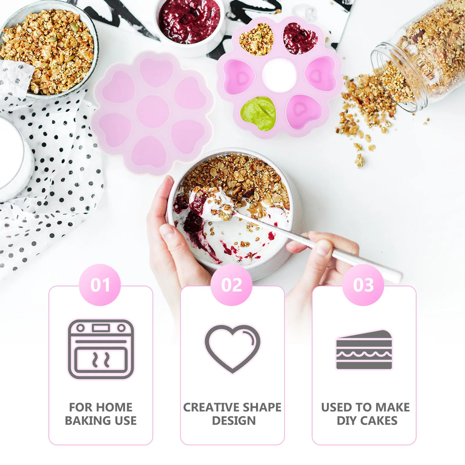 Silicone Heart Shape Ice Cube Mold Premium Flexible Tray for Baking Cookies Chocolates Crafts Non-Stick Easy Release Design
Silicone Heart Shape Ice Cube Mold Premium Flexible Tray for Baking Cookies Chocolates Crafts Non-Stick Easy Release Design