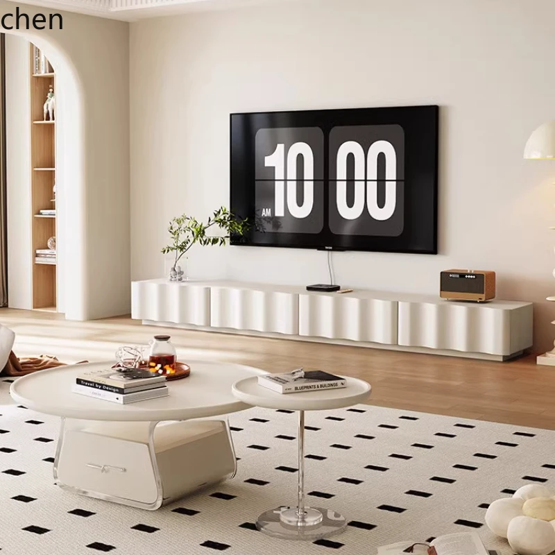 HXL Wave Cream Wind TV Cabinet Solid Wood Living Room Household Coffee Table Combination Floor TV Cabinet
HXL Wave Cream Wind TV Cabinet Solid Wood Living Room Household Coffee Table Combination Floor TV Cabinet