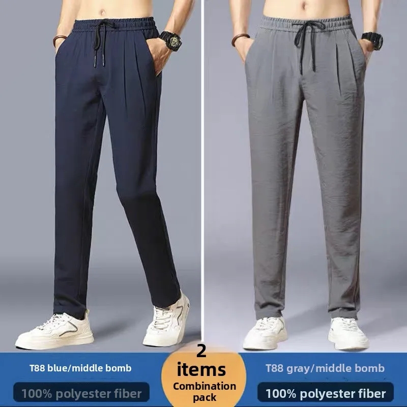 Elastic Spor Casual Pants Ice Silk Loose Breathable Qui Dry Long Trousers Summer Men's mid Waist Straight Leg Pants
Elastic Spor Casual Pants Ice Silk Loose Breathable Qui Dry Long Trousers Summer Men's mid Waist Straight Leg Pants