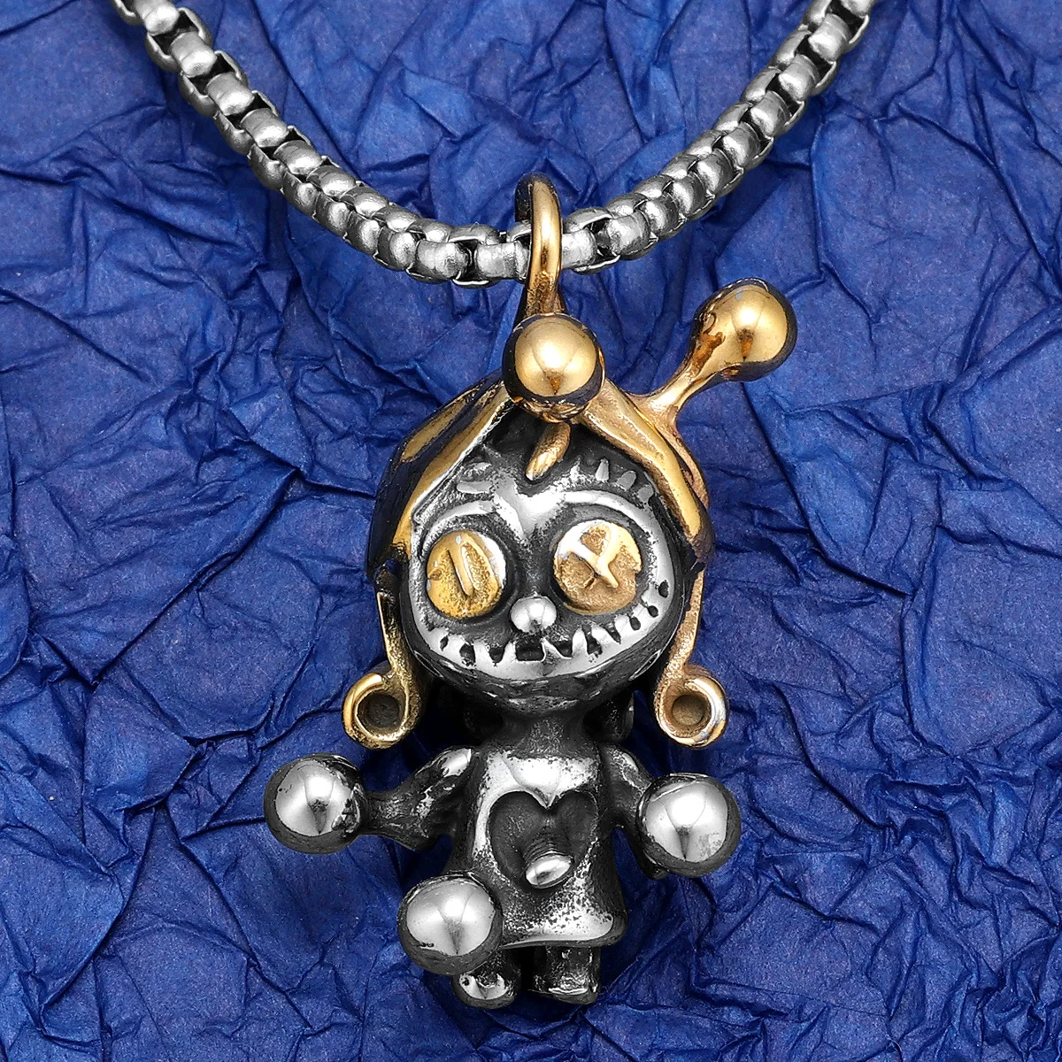Ghost Doll Bell Stainless Steel Man Necklaces Pendant Chain Punk New In For Women Fashion Jewelry Gifts Wholesale Dropshiping
Ghost Doll Bell Stainless Steel Man Necklaces Pendant Chain Punk New In For Women Fashion Jewelry Gifts Wholesale Dropshiping