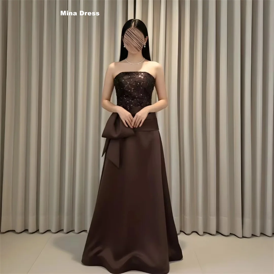 Mina Customized Brown Women's Wedding Party Attire Tube Top Evening Dresses for Special Occasions Bow Tie Luxury Party Dress
Mina Customized Brown Women's Wedding Party Attire Tube Top Evening Dresses for Special Occasions Bow Tie Luxury Party Dress