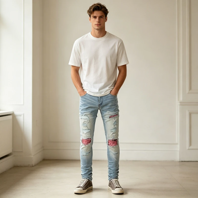 Denims Vintage Pencil Pants Low Waist Hole Jeans Men 2026 Summer Streetwear Patchwork Straight Skinny Ankle Length Trousers
Denims Vintage Pencil Pants Low Waist Hole Jeans Men 2026 Summer Streetwear Patchwork Straight Skinny Ankle Length Trousers