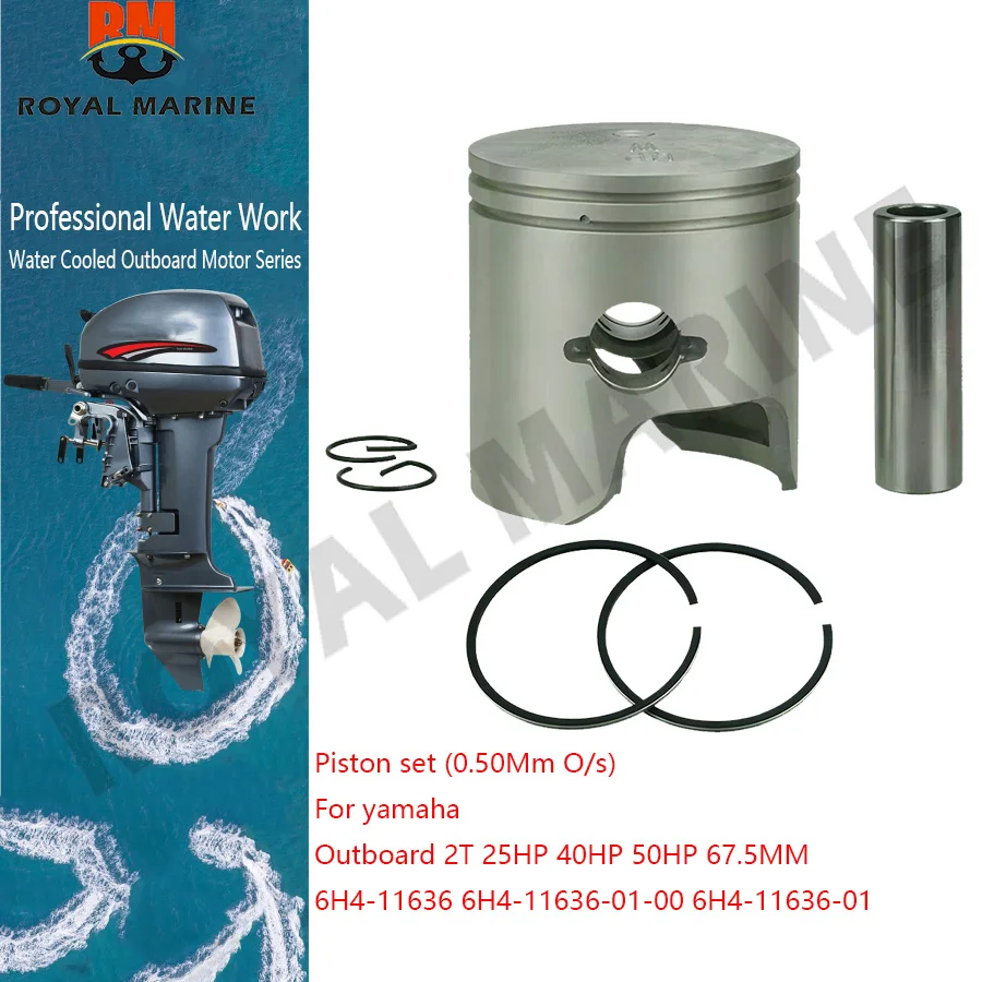 6H4-11636-01-00 Piston set (0.50Mm O/s) for yamaha outboard 2T 25HP 40HP 50HP 67.5MM 6H4-11636 6H4-11636-01 boat engine parts
6H4-11636-01-00 Piston set (0.50Mm O/s) for yamaha outboard 2T 25HP 40HP 50HP 67.5MM 6H4-11636 6H4-11636-01 boat engine parts